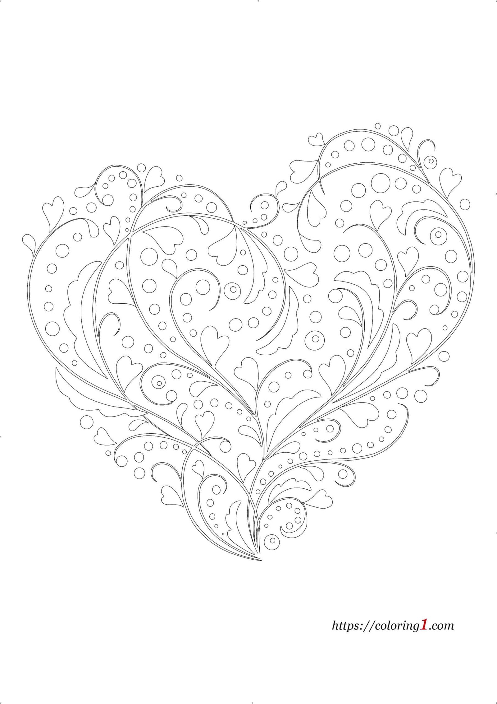 Heart mandala coloring pages