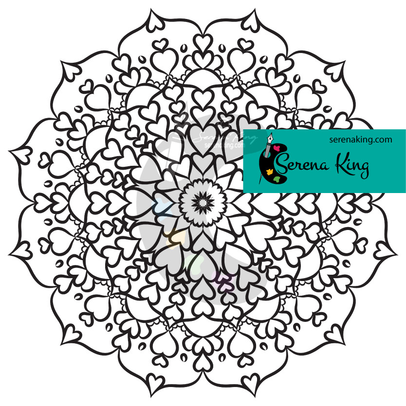 Heart mandala coloring page â serena king