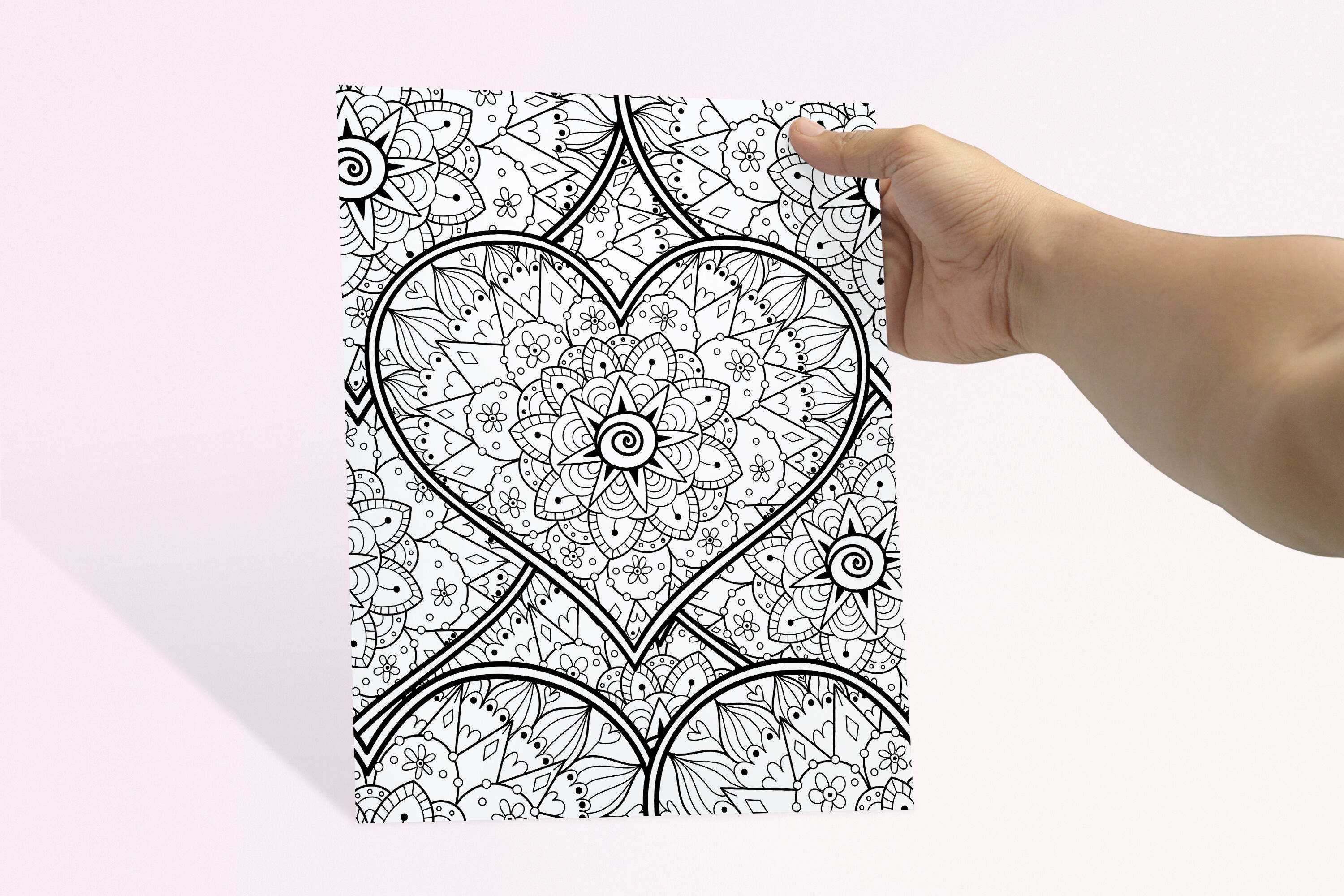 Heart mandalas coloring pages by juliyas art