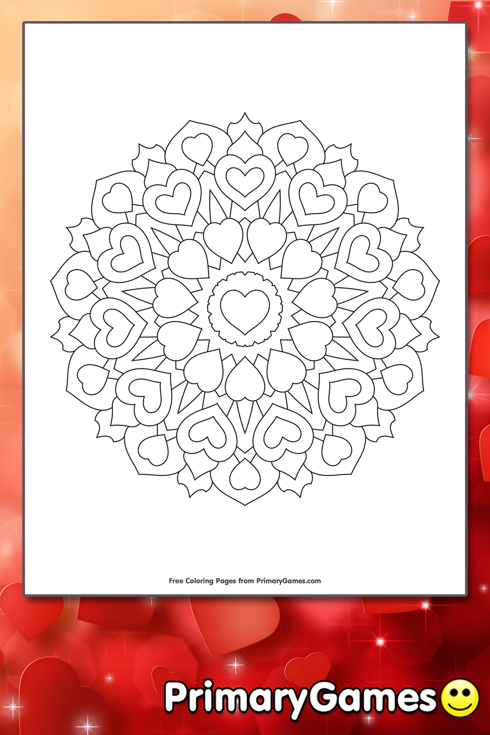 Heart mandala coloring page â free printable pdf from