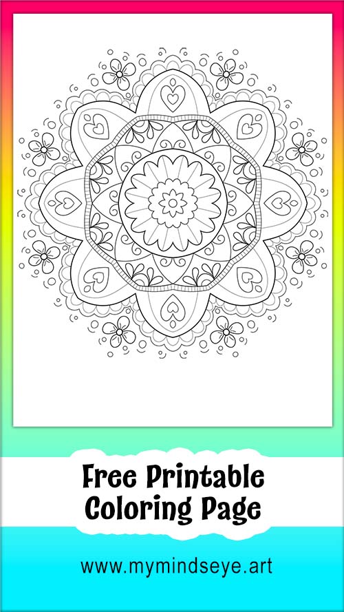 Flower and he mandala coloring page c