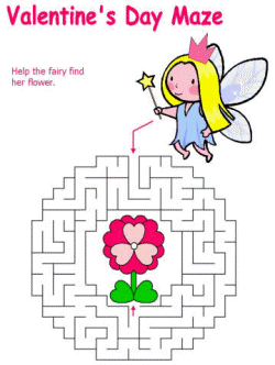 Valentines day printable mazes