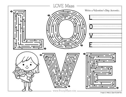 Valentines day mazes