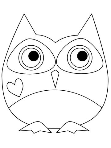 Valentine day owl coloring page free printable coloring pages