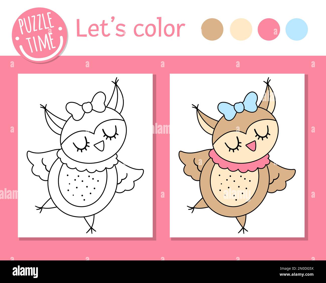 Saint valentine day coloring page for children funny owl vector holiday outline illustration with cute woodland bird color book with adorable anima stock vector image art