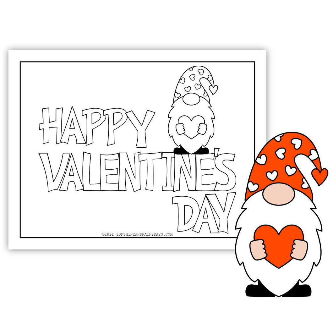 Valentine coloring page pdf â sunshine and rainy days