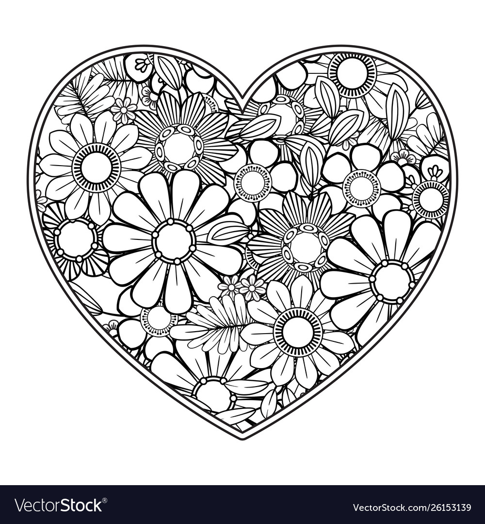 Valentines day coloring page royalty free vector image