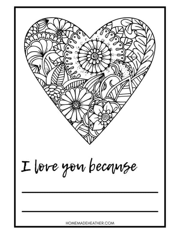 Heart valentine coloring pages homemade heather