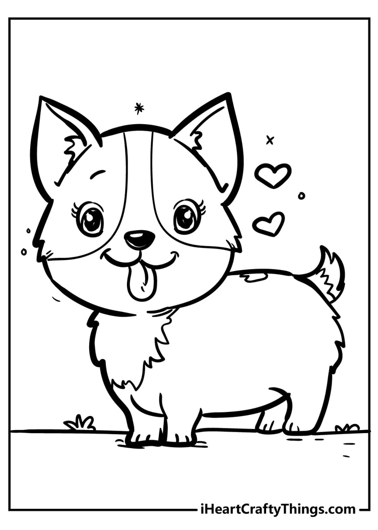 Puppy coloring pages free printables