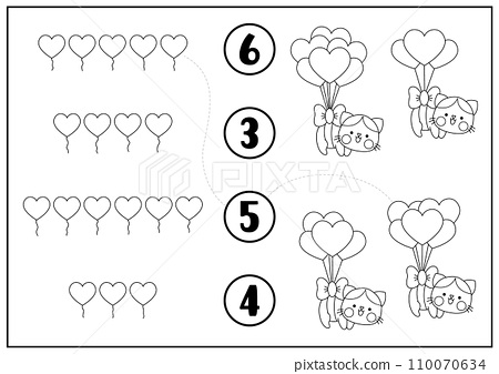 Saint valentine black and white matching game