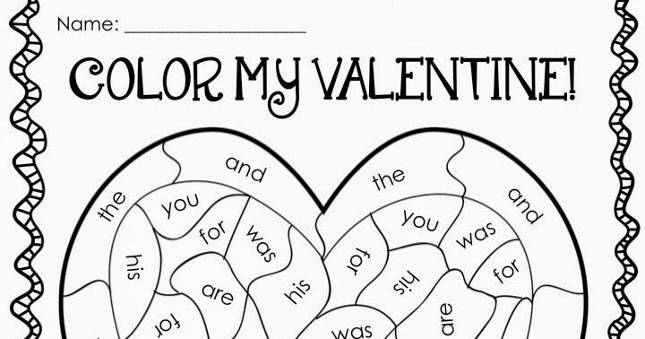 Classroom freebies too color my valentine