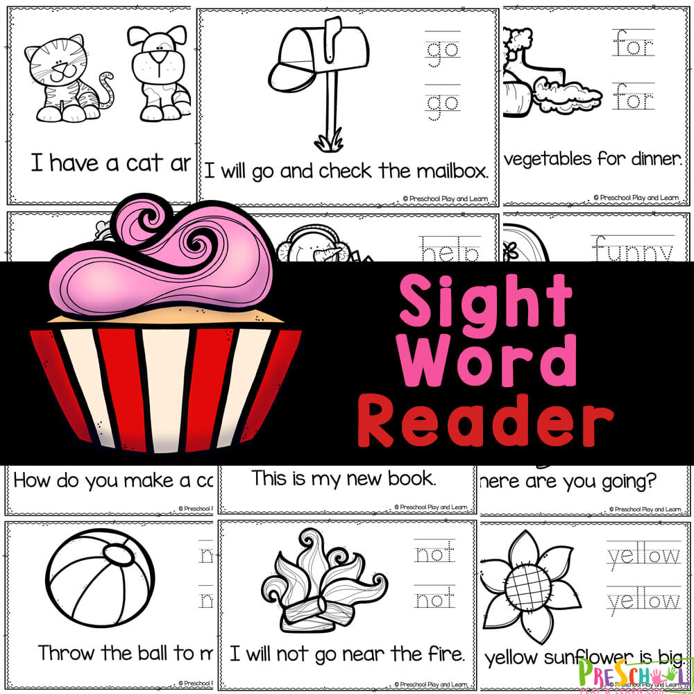 Free printable sight words reader for preschoolers