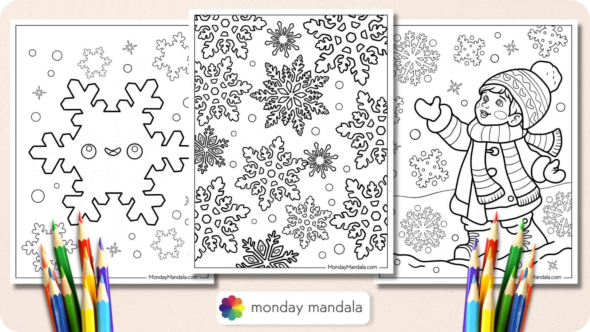 Snowflake coloring pages free pdf printables