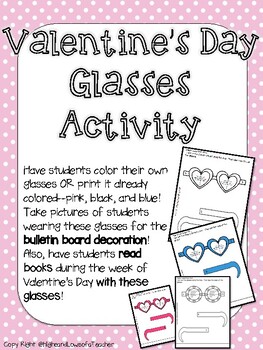 Printable valentines day glasses activity fun reading glasses