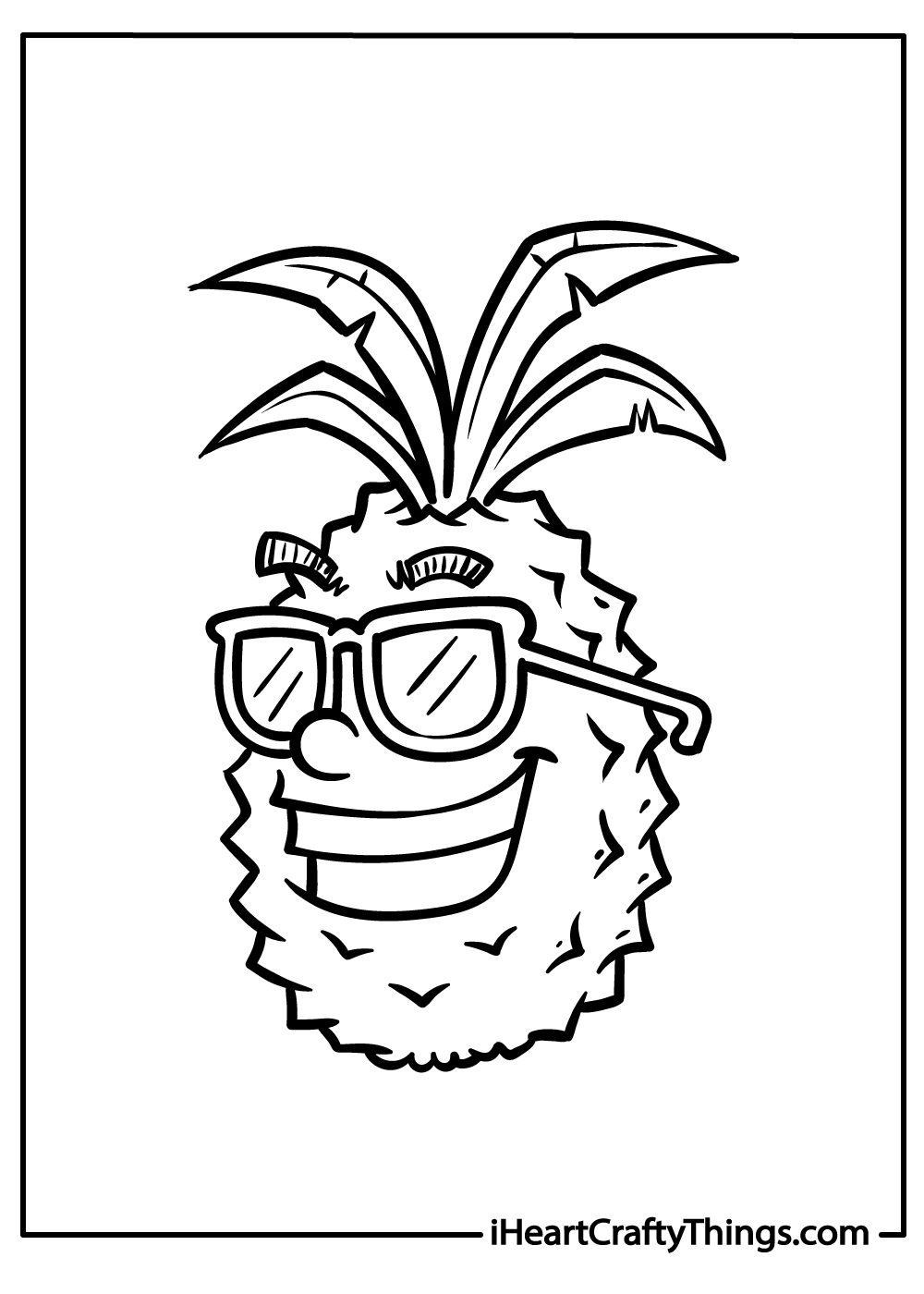 Pineapple coloring pages free printables