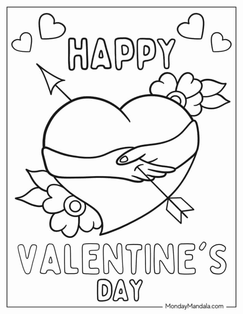 Heart coloring pages free pdf printables