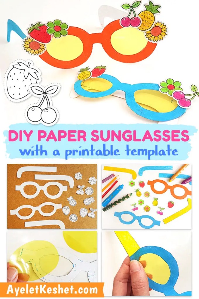 Diy craft paper sunglasses with templates