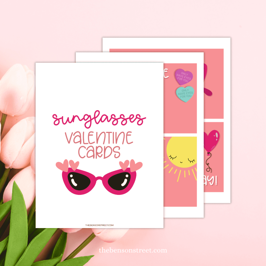 Free printable sunglasses valentines cards card styles