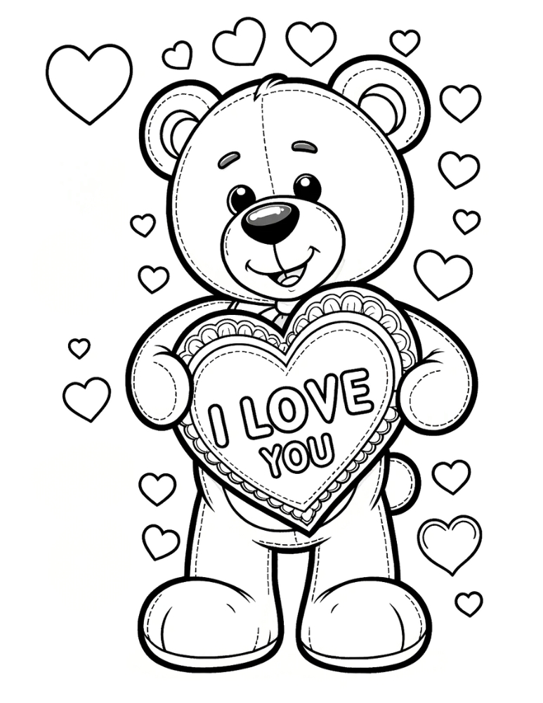 Free printable teddy bear coloring pages