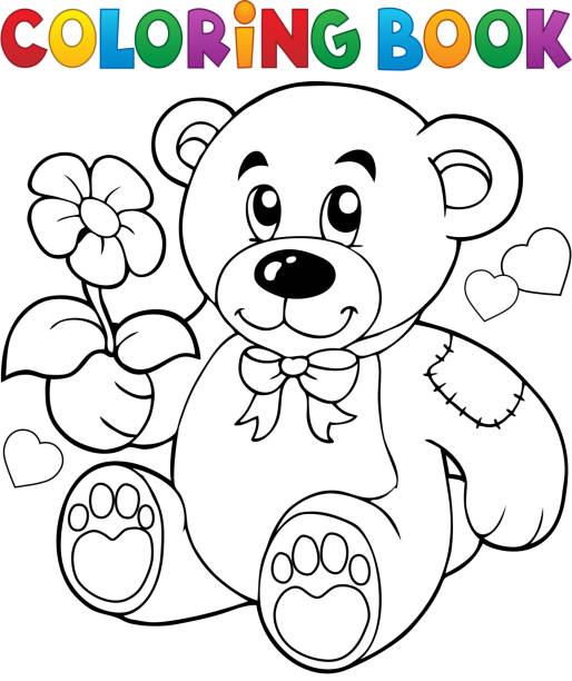 Coloring book valentine theme stock illustration