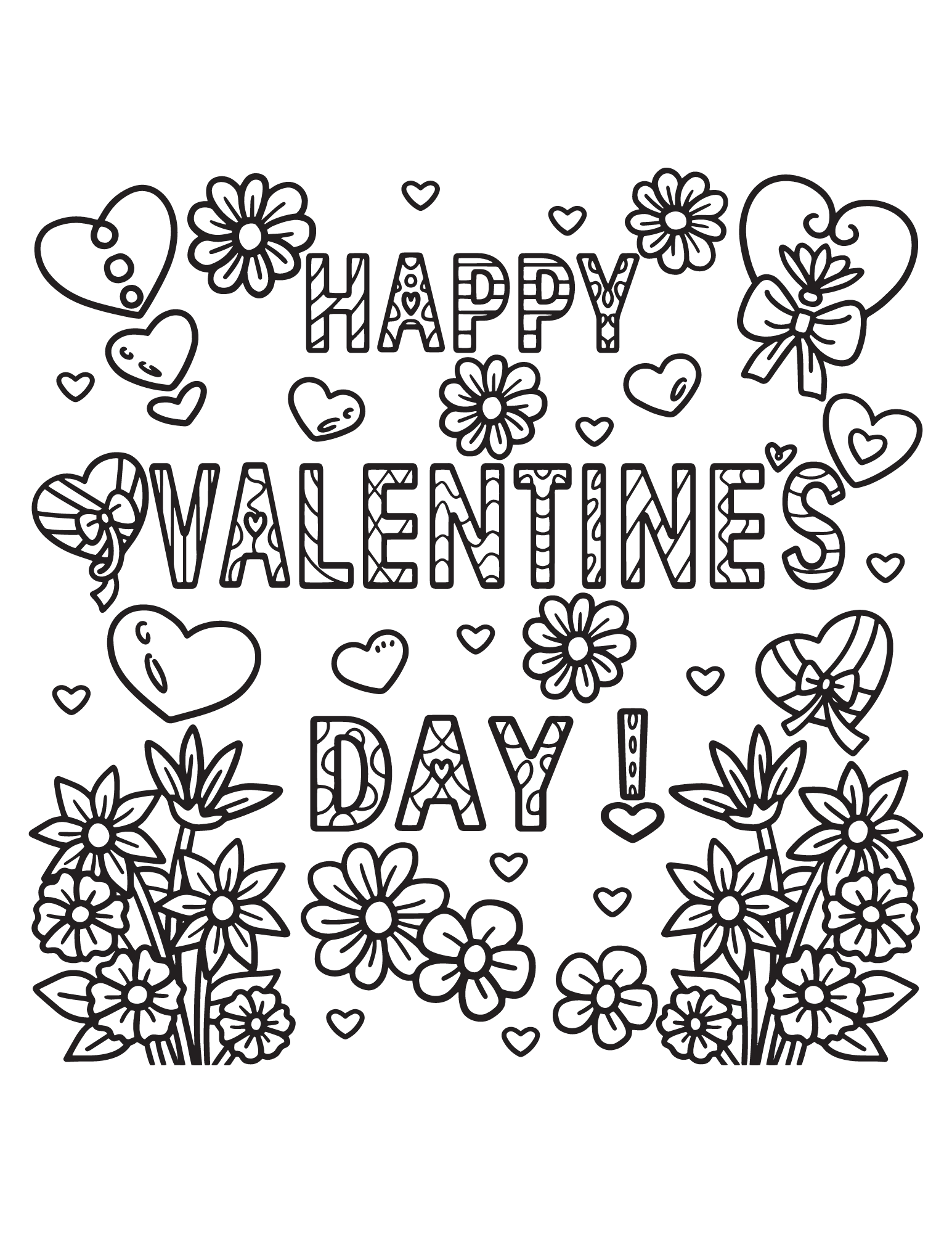 Free printable cute valentine coloring pages for kids and adults