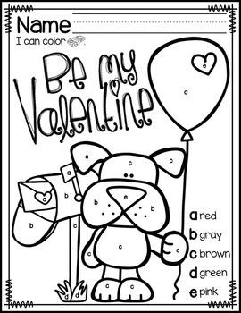 Free valentines day color by letter by mrs jones creation station