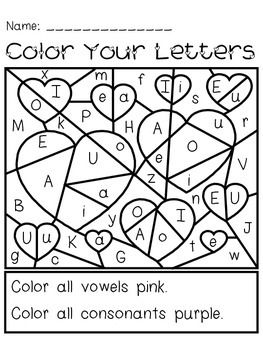 Valentines day color your letters activity kindergarten valentines valentines school letter activities