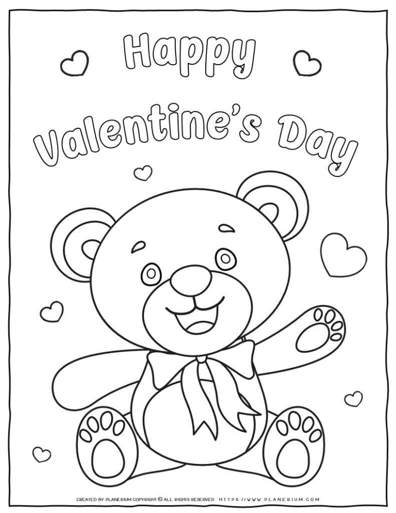 Valentines day coloring page