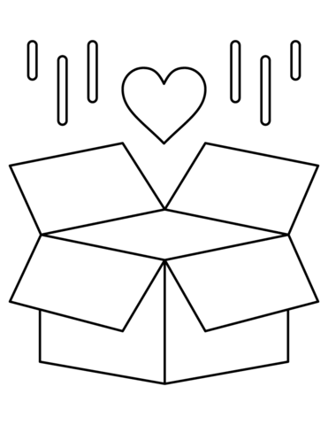 Valentines day delivery box coloring page free printable coloring pages