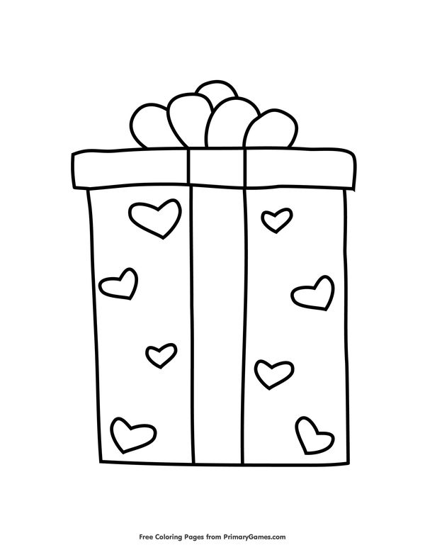 Gift box coloring page â free printable ebook valentines day coloring coloring pages valentines printables free