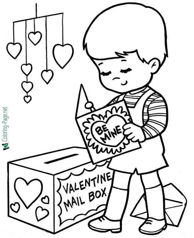 Valentines day coloring pages