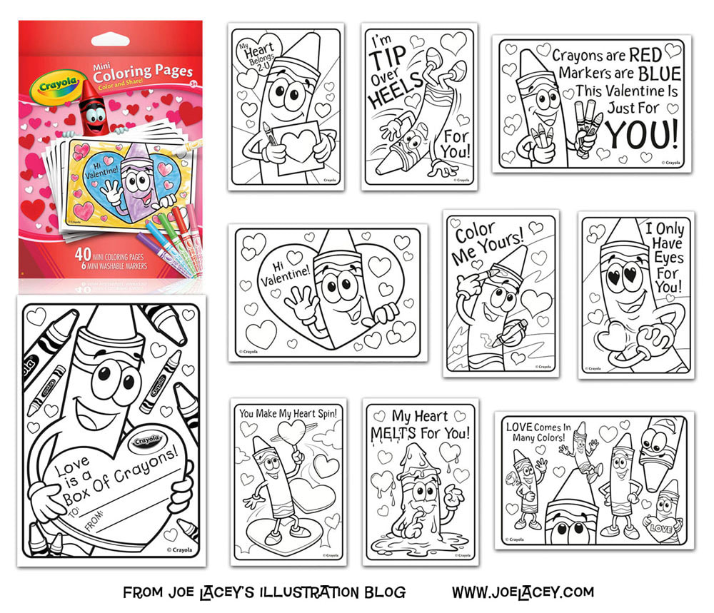 Crayola valentines day cards by illustrator joe lacey