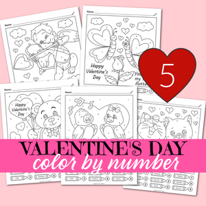 Valentines day color by number coloring page printables â ispyfabulous