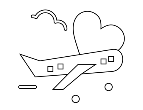 Valentines day airplane coloring page free printable coloring pages