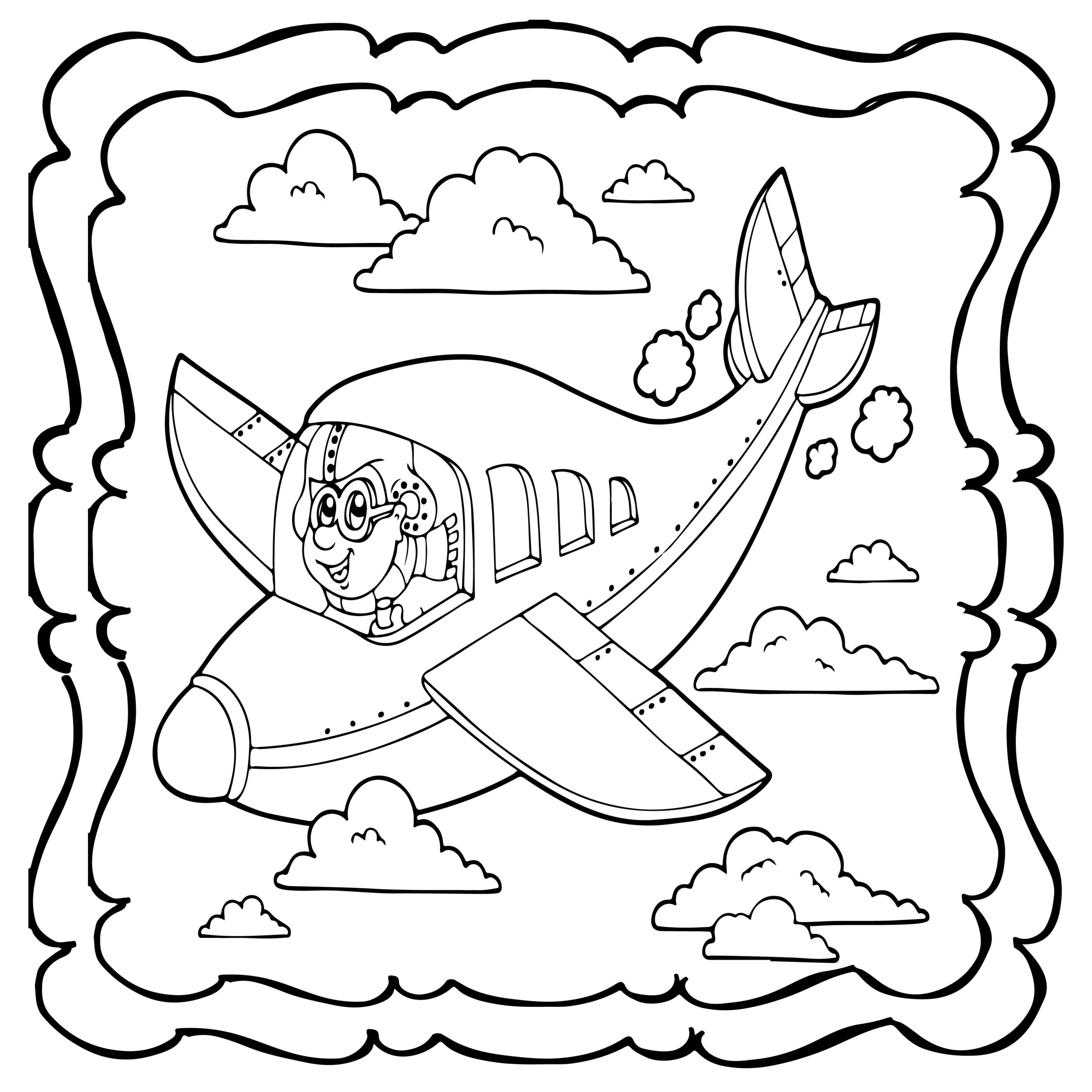 Airplane coloring book easy and fun airplanes colouring book for kids made by teachers