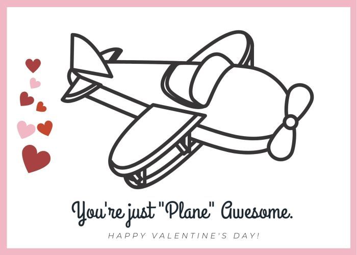 Free plane printables happy valentines day valentines happy valentine