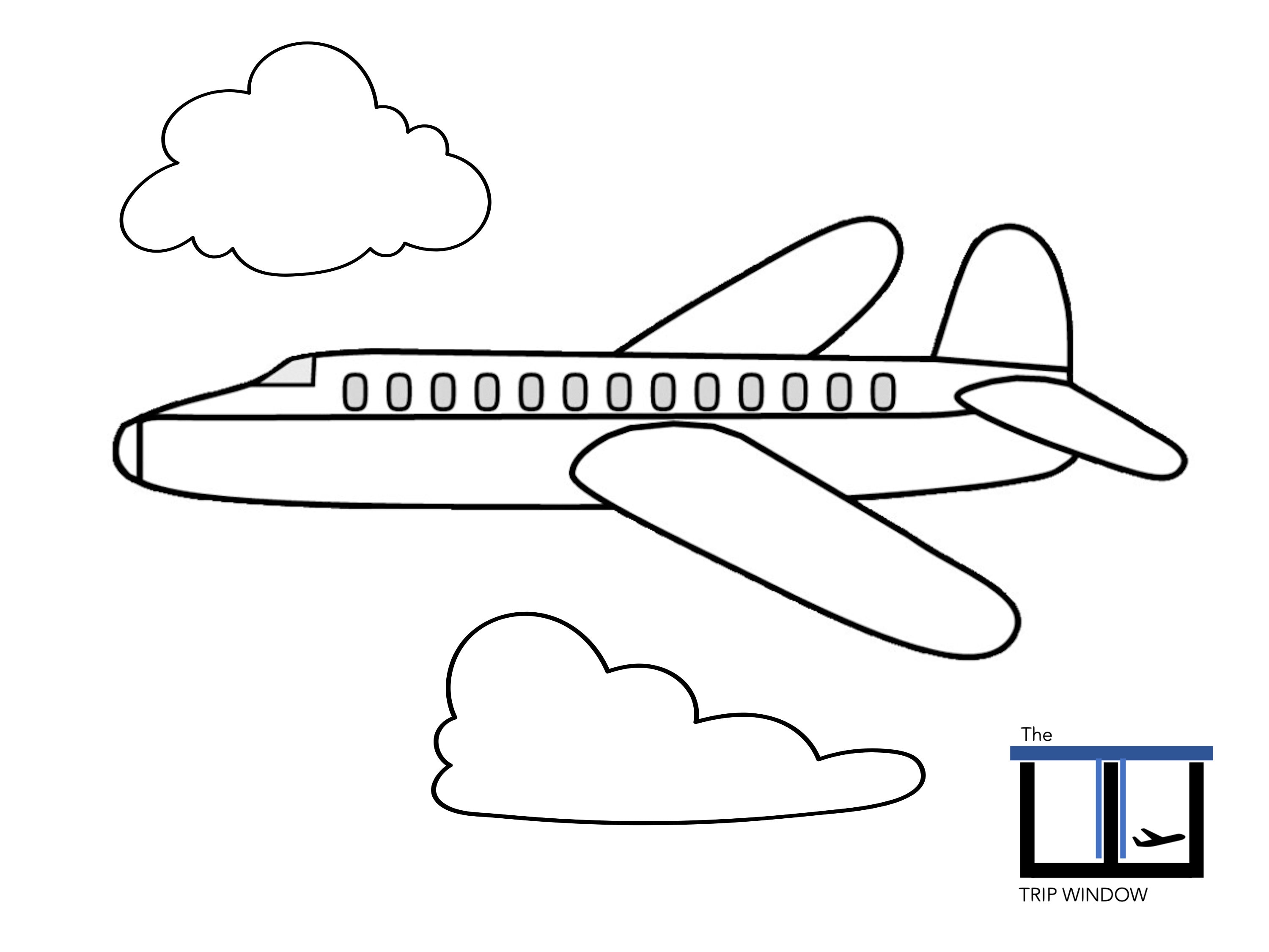 Airplane coloring page for kids kids activities for the plane coloring activities for the kids the trip window