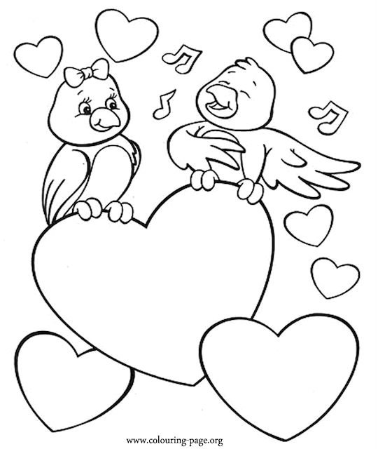 Fun valentine and hearts colouring pages for kids