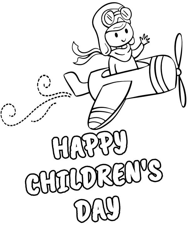 Printable coloring page happy childrens day