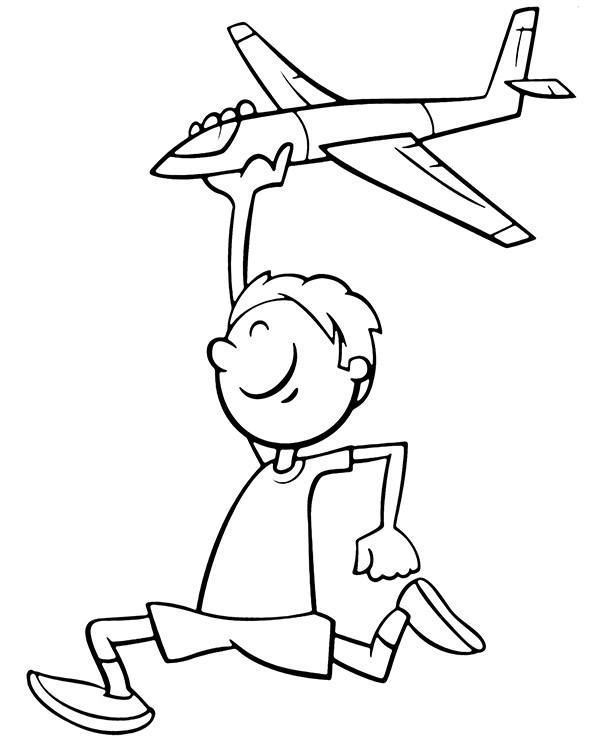 Boy toy plane coloring page