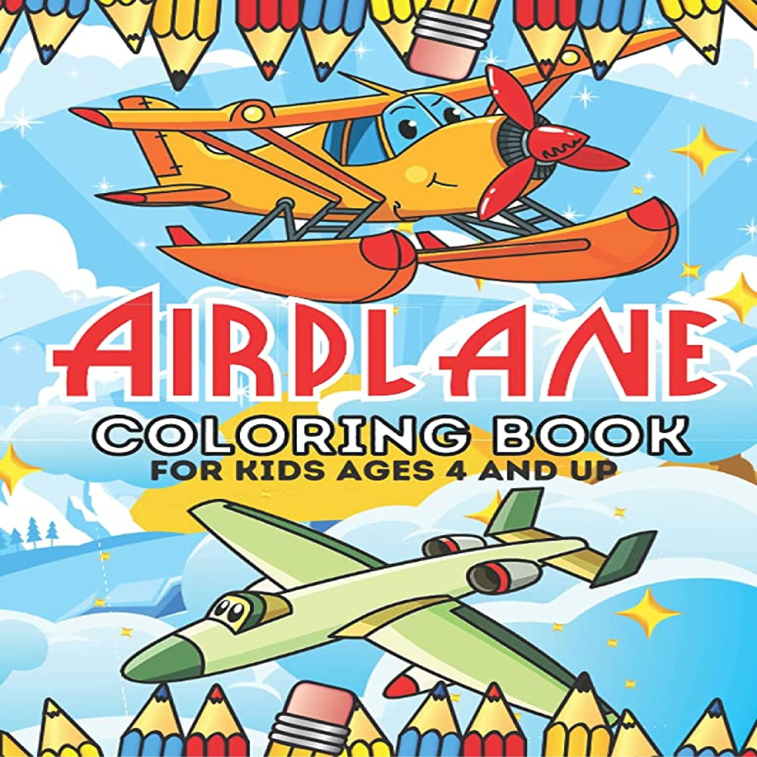 Airplane coloring book easy and fun airplanes colouring book for kids made by teachers