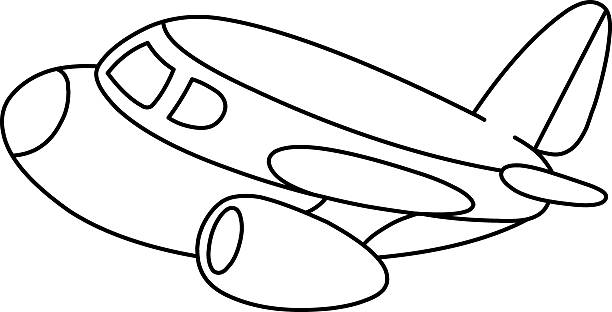 Airplane coloring pages pictures stock illustrations royalty