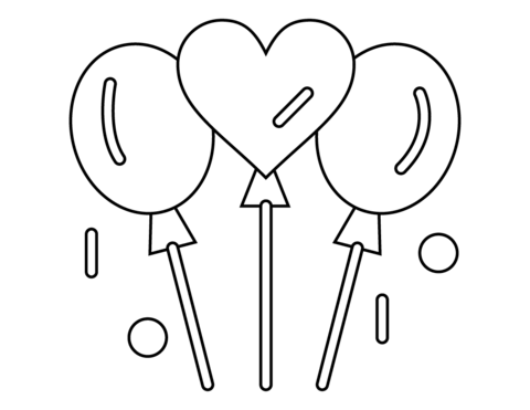 Valentines day balloons coloring page free printable coloring pages