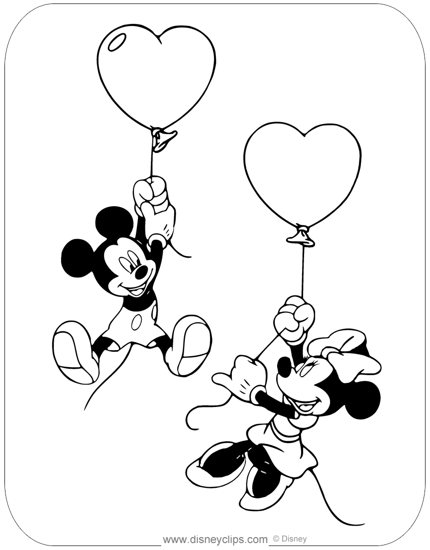 Disney valentines day coloring pages