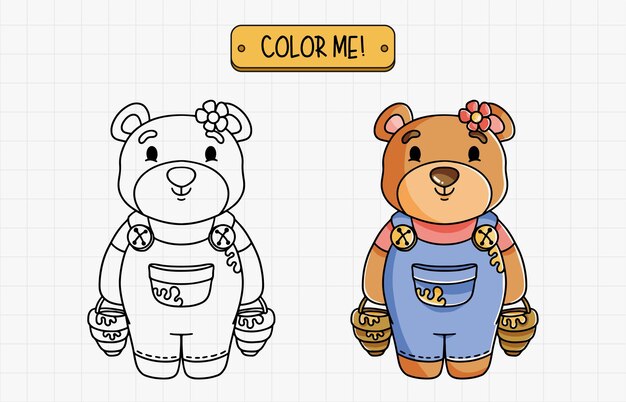 Page valentines day bear coloring pages vectors illustrations for free download