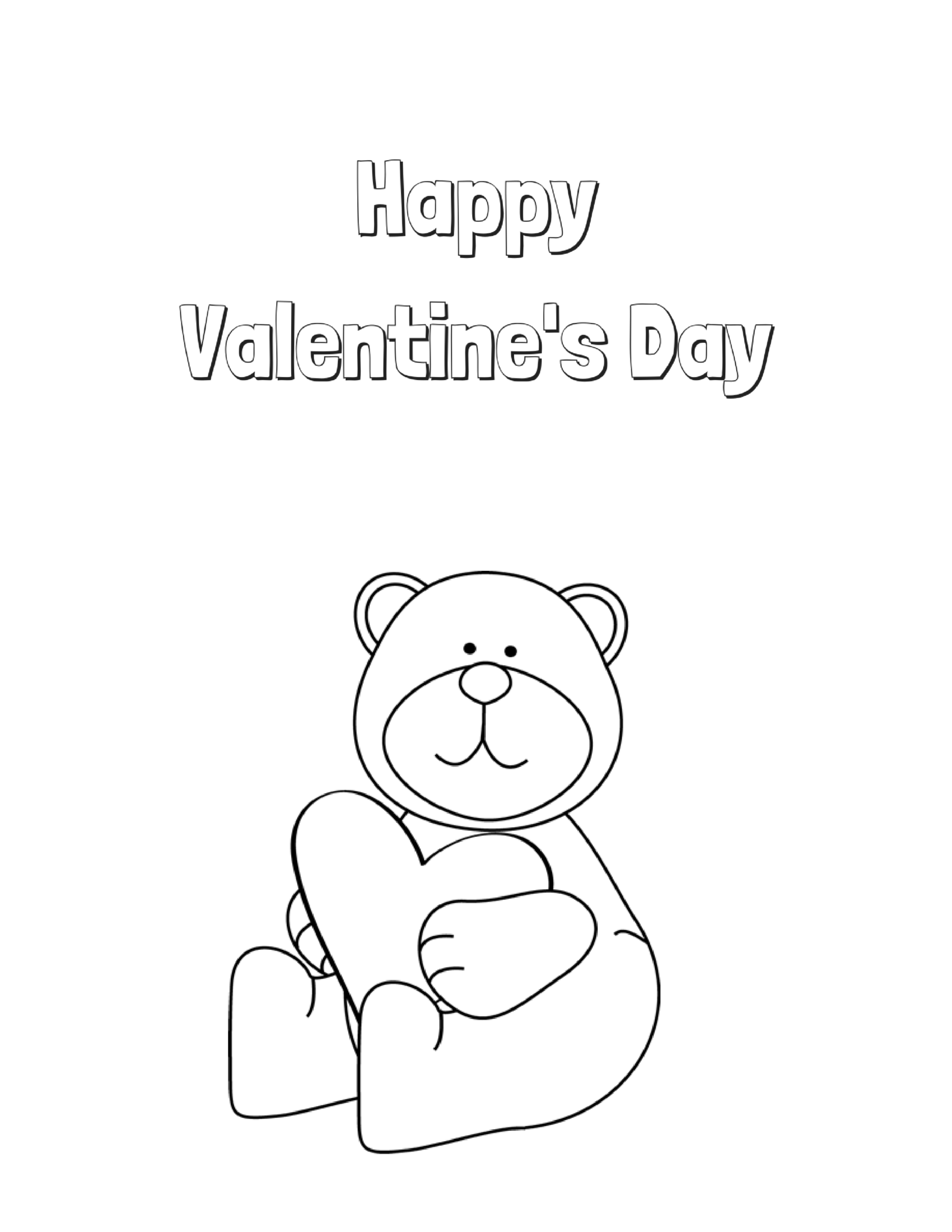 Valentines day coloring page free printable