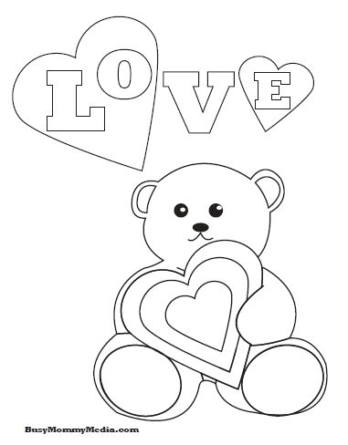 Free printable valentines day coloring page