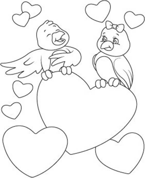 Free easy to print valentines day coloring pages