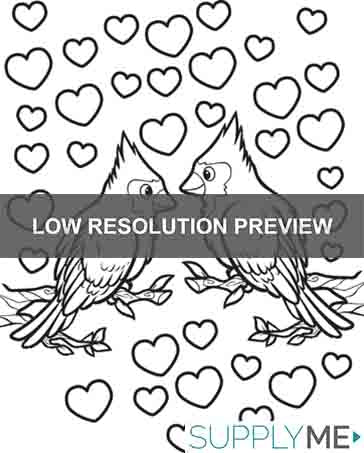 Printable love birds valentines day coloring page for kids â