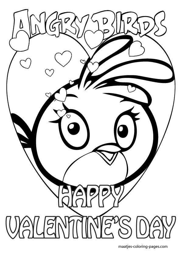 Angry birds valentines day coloring pages for kids bird coloring pages valentines day coloring page animal coloring pages